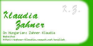 klaudia zahner business card